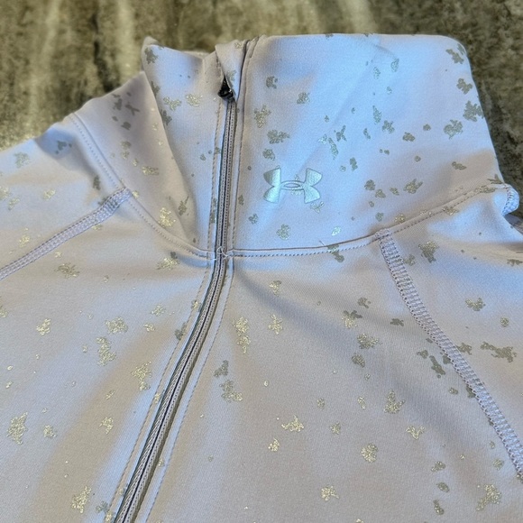 Under Armour ColdGear Cozy Shimmer 1/2 Zip Lilac Jacket Size Small - Picture 4 of 6